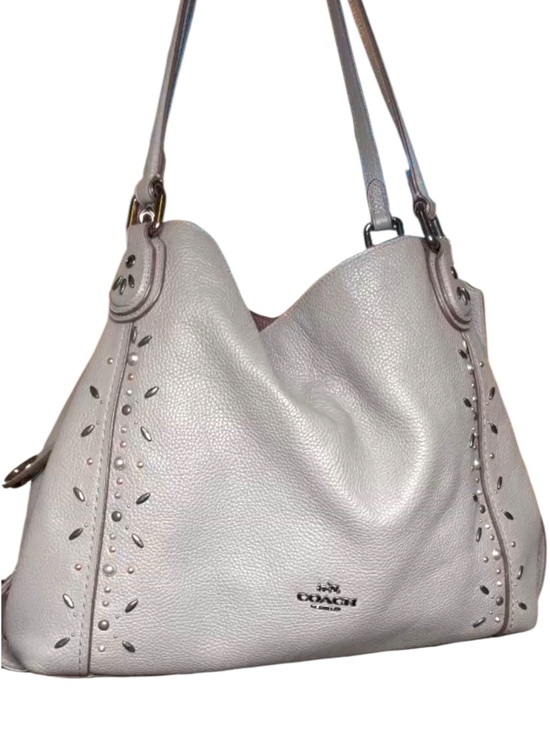 Coach Handbags - Coach Light Gray Leather Shoulder Bag